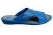 Женские открытые тапочки БЕЛСТА из эко кожи голубого цвета украшены вышивкой названия фабрики - 3