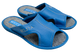 Женские открытые тапочки БЕЛСТА из эко кожи голубого цвета украшены вышивкой названия фабрики - 1