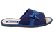 Женские открытые тапочки БЕЛСТА из вельвета синего цвета украшены атласным бантиком - 3