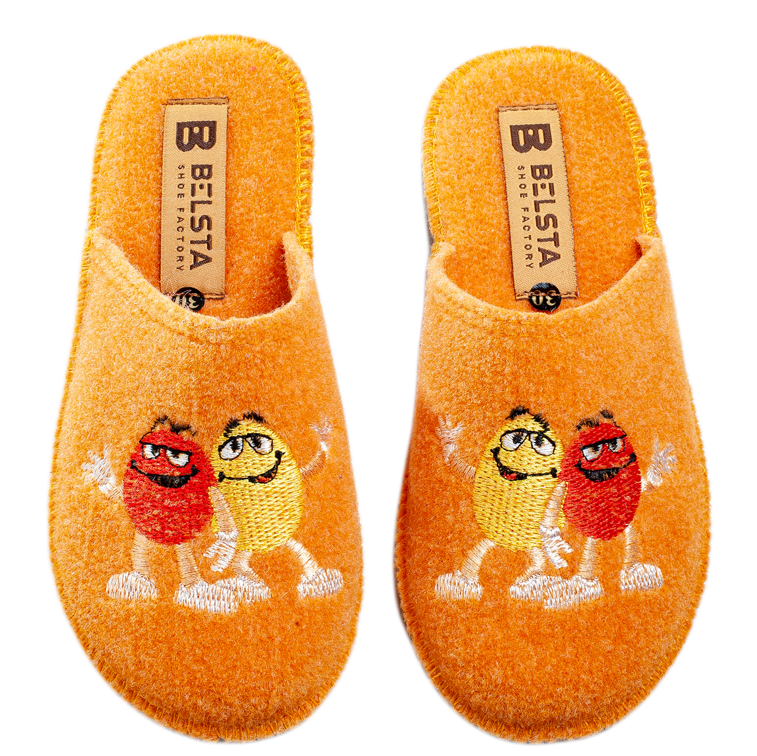 Дитячі помаранчеві повстяні капці БЕЛСТА прикрашені вишивкою M&M's - 2