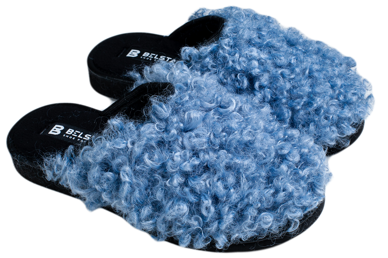 Женские закрытые тапочки БЕЛСТА из голубой искусственной овчины - 1