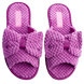 Женские открытые тапочки БЕЛСТА из фиолетового текстиля украшены бантом - 2