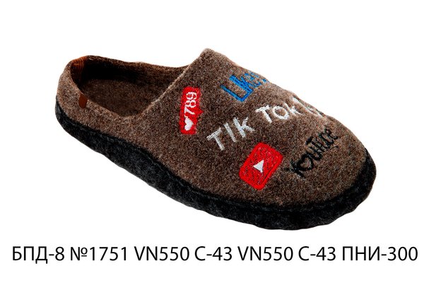 Children's slippers BELSTA of felt with closed heel - 1