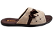 Женские открытые тапочки БЕЛСТА из велюра бежевого цвета украшены атласной коричневой ленточкой с бантиком и вышивкой - 3
