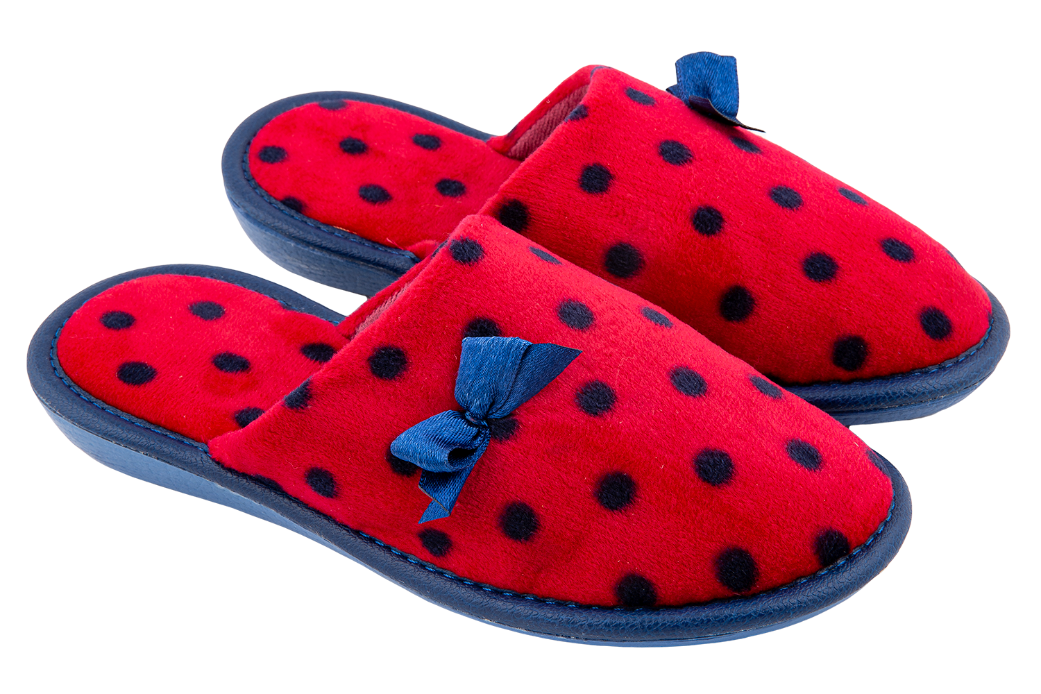 Children's slippers BELSTA velour with a bow - 1