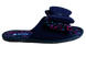 Женские открытые тапочки БЕЛСТА из синего текстиля и текстиля с принтом украшены объёмным бантом - 3