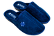 Женские тапочки БЕЛСТА из велюра синего цвета украшены цветочком - 1