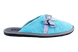 Женские закрытые тапочки БЕЛСТА из голубого вельвета украшены серым атласным бантиком - 3