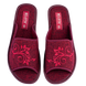 Женские открытые тапочки БЕЛСТА из текстиля цвета бордо украшены узорной вышивкой - 2