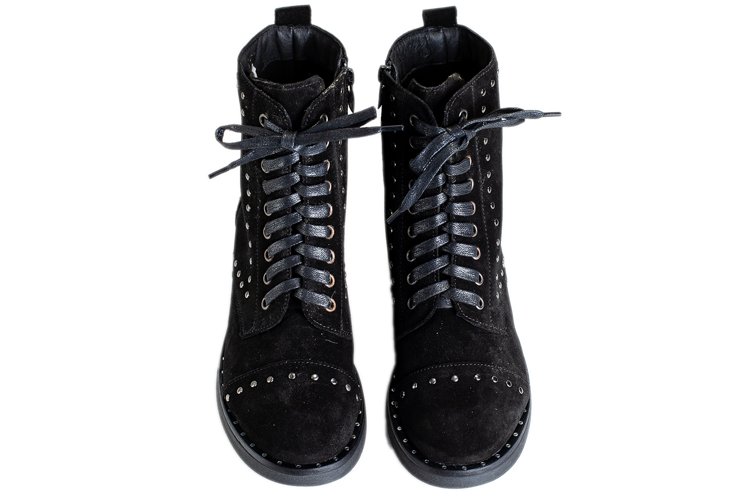 Женские демисезонные ботиночки БЕЛСТА из натурального замша чёрного цвета - 2