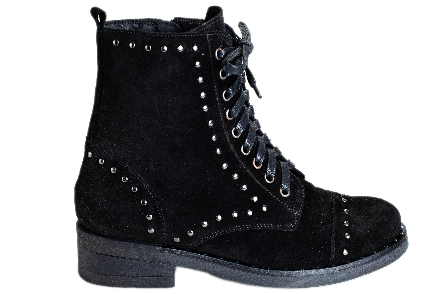 Женские демисезонные ботиночки БЕЛСТА из натурального замша чёрного цвета - 3