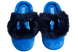 Женские закрытые тапочки БЕЛСТА из голубой махры украшены мехом и бантиком - 2