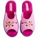 Женские открытые тапочки БЕЛСТА из розового войлока украшены веточкой Сакуры - 2